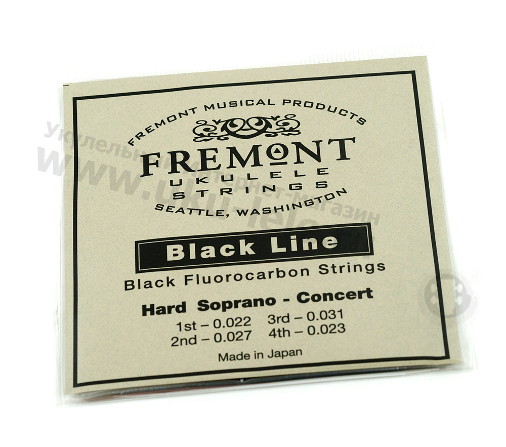Струны для укулеле Сопрано/Концерт Fremont Black Fluorocarbon Hard STR-FH