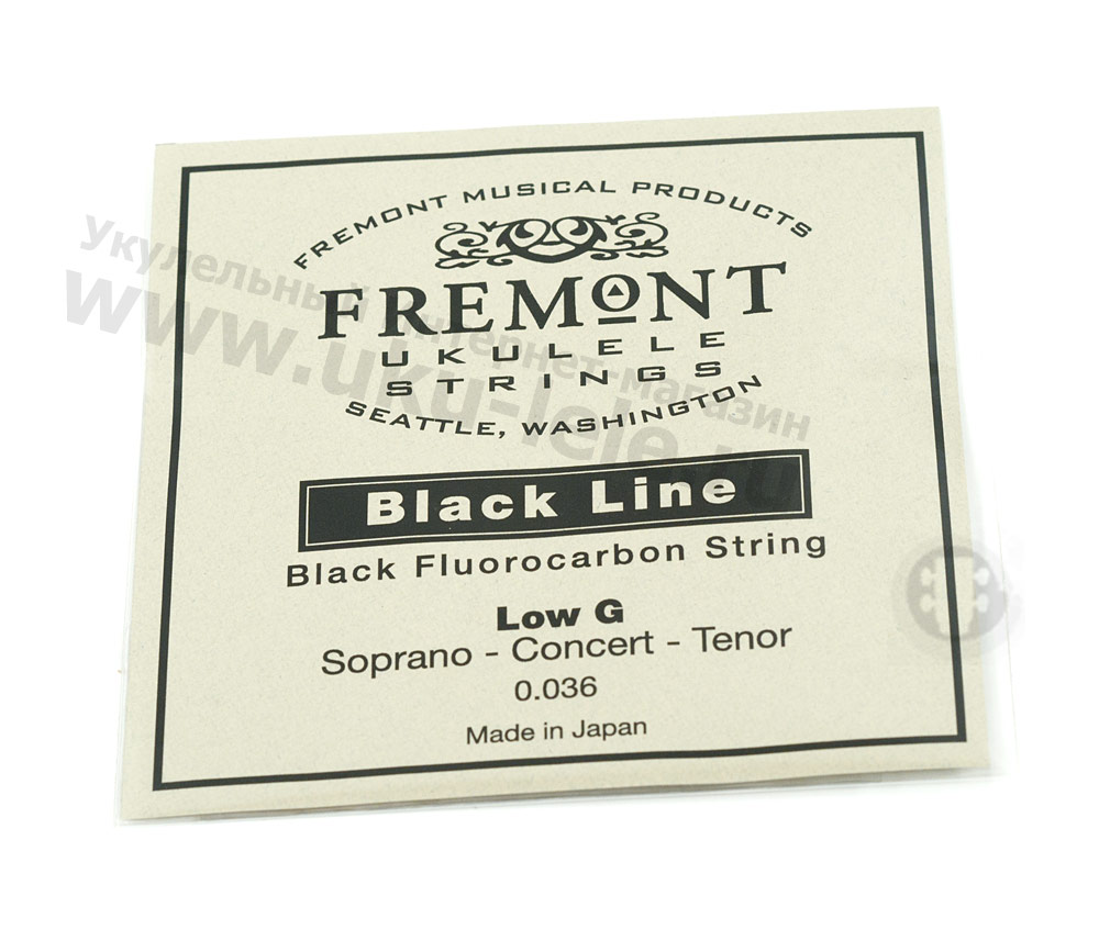 4-я струна для укулеле Сопрано/Концерт/Тенор Fremont Black Fluorocarbon Low-G String STR-FG